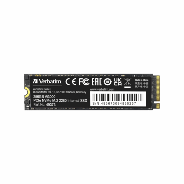 SSD INTERNE Vi3000 PCIe NVMe™ M.2 VERBATIM 256GO